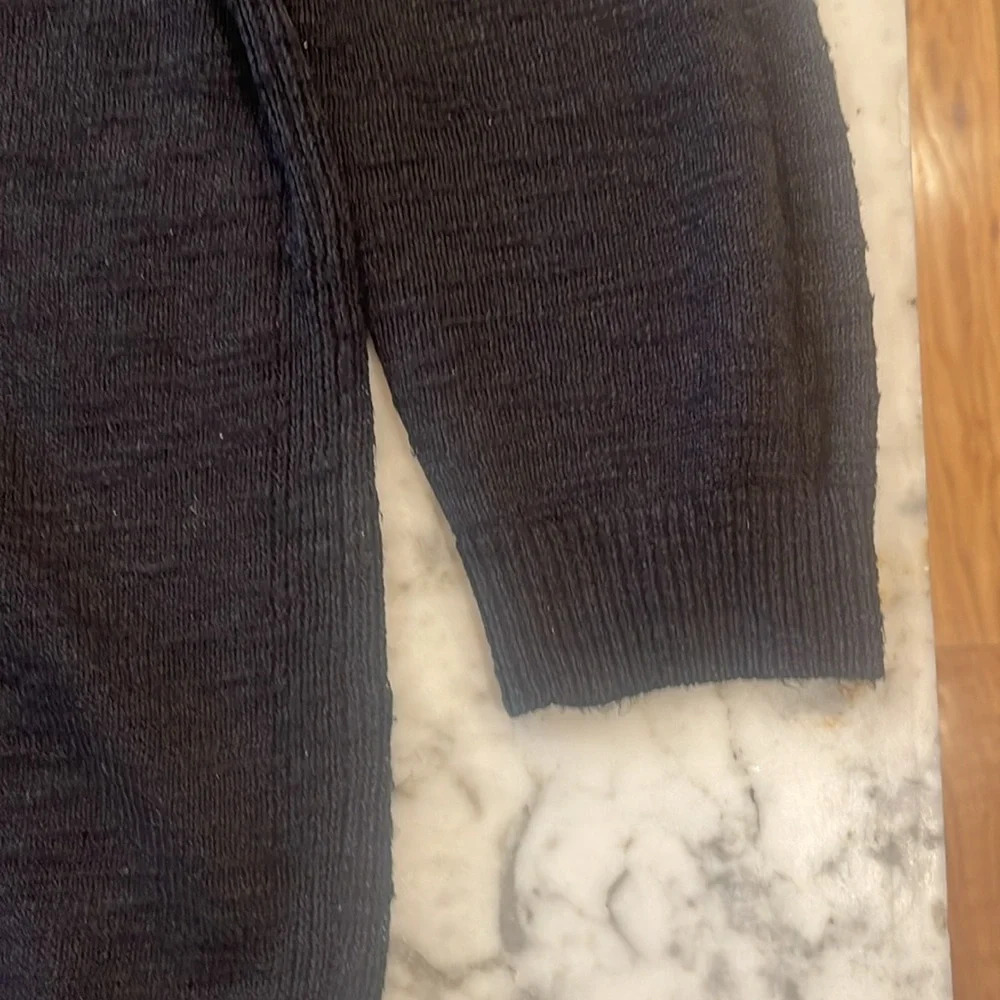 Black boatneck sweater 3/4 length sleeved size large - Picture 2 of 5